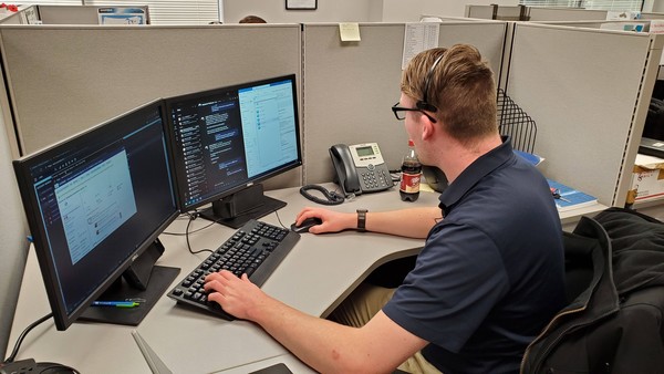 Managed IT services technician at work